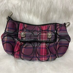 Coach Poppy Plaid Women's Bag with Silver Accents